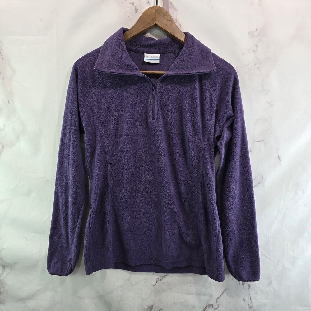 Columbia Pullover Womens Small Purple Quarter Zip Fleece Lightweight Mid Sweater